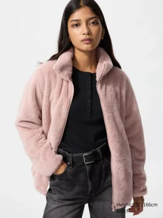 Giacca da donna in pile a filato soffice con zip integrale Giacca da donna in pile a filato soffice con zip integrale