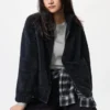 Giacca da donna in pile a filato soffice con zip integrale