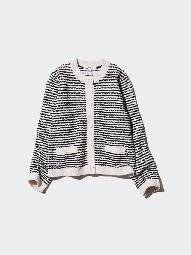 Giacca in pantaloncini in maglia da donna | A righe Giacca in pantaloncini in maglia da donna | A righe