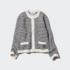 Giacca in pantaloncini in maglia da donna | A righe Giacca in pantaloncini in maglia da donna | A righe