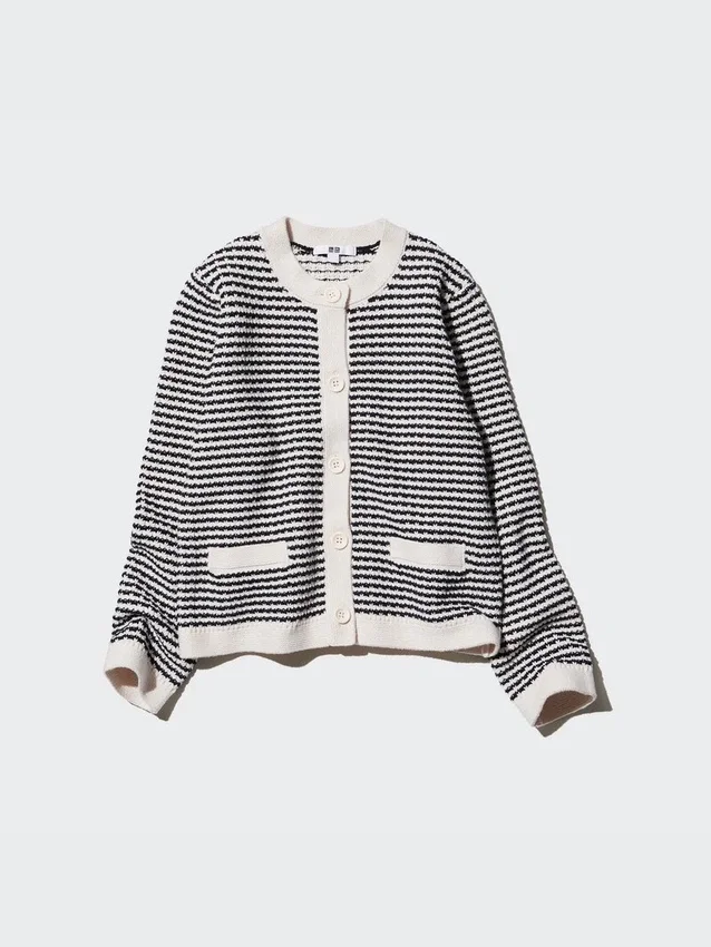 Giacca in pantaloncini in maglia da donna | A righe Giacca in pantaloncini in maglia da donna | A righe
