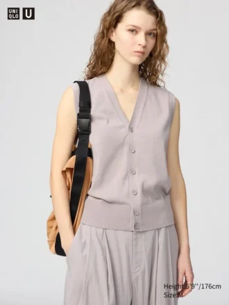 Gilet da donna in maglia lavabile con bottoni