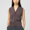 Gilet da donna in maglia lavabile con bottoni