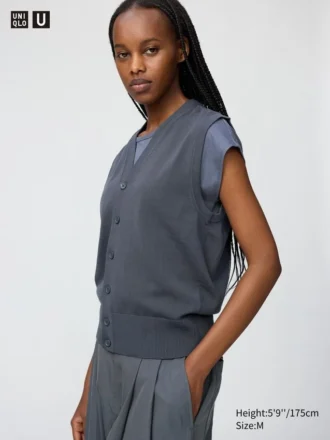 Gilet da donna in maglia lavabile con bottoni