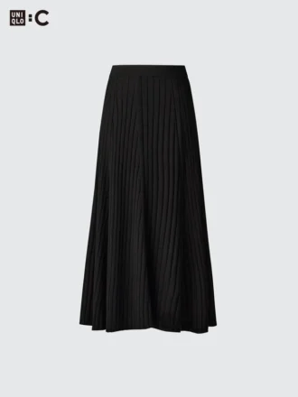 Gonna a coste in misto merino da donna