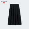 Gonna a pieghe in denim da donna