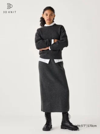 Gonna da donna in maglia 3D Knit con Souffle Yarn