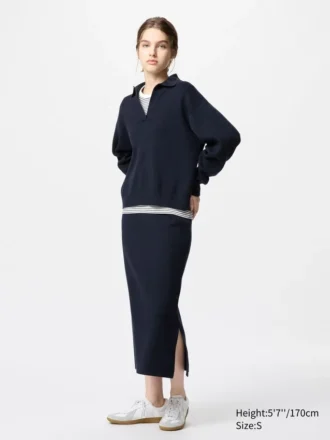 Gonna da donna in misto cotone liscio