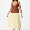 Gonna lunga con pieghe in misto lino da donna Gonna lunga con pieghe in misto lino da donna