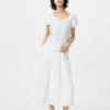 Gonna lunga con pieghe in misto lino da donna Gonna lunga con pieghe in misto lino da donna