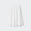 Gonna lunga con pieghe in misto lino da donna Gonna lunga con pieghe in misto lino da donna