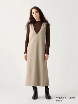 Gonna-maglione in jersey spazzolato da donna