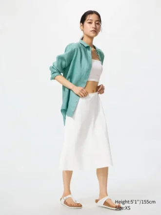 Gonna midi da donna in misto lino | Pantaloncini