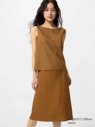 Gonna midi da donna in misto lino | Pantaloncini