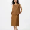 Gonna midi da donna in misto lino | Pantaloncini