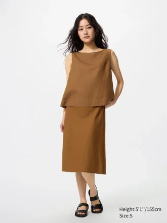 Gonna midi da donna in misto lino | Pantaloncini