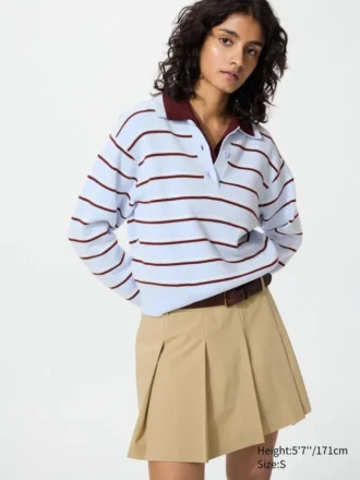 Gonna pantalone a pieghe da donna