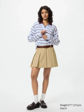 Gonna pantalone a pieghe da donna