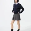 Gonna pantalone a pieghe da donna