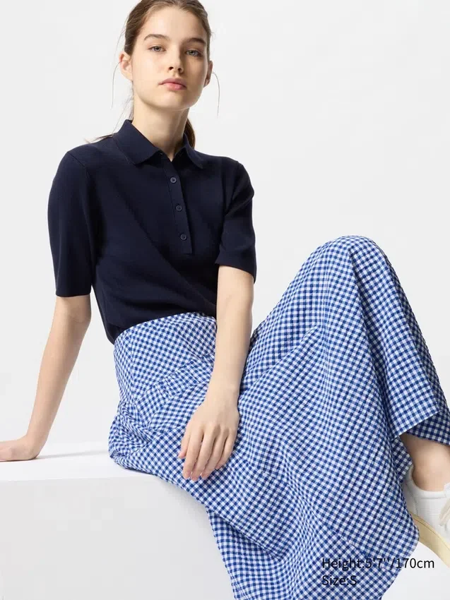Gonna voluminosa da donna in seersucker | Gingham Gonna voluminosa da donna in seersucker | Gingham