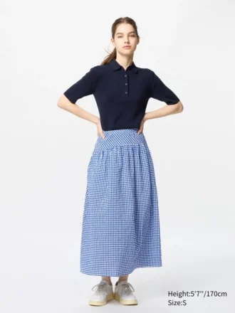 Gonna voluminosa da donna in seersucker | Gingham