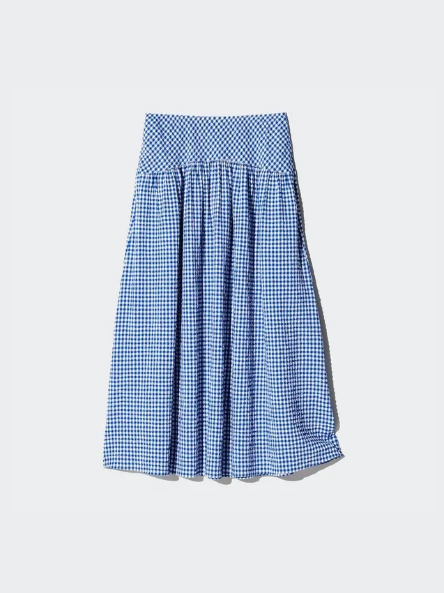 Gonna voluminosa da donna in seersucker | Gingham Gonna voluminosa da donna in seersucker | Gingham