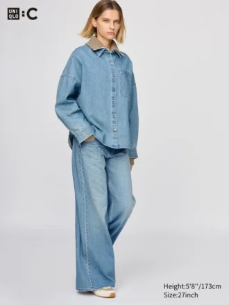 Jeans larghi a vita bassa da donna