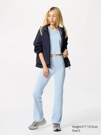 Leggings a zampa d’elefante con costine morbide AIRism da donna