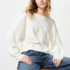 Maglione da donna 3D Knit di cotone con maniche voluminose Maglione da donna 3D Knit di cotone con maniche voluminose