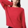 Maglione da donna 3D Knit di cotone con maniche voluminose Maglione da donna 3D Knit di cotone con maniche voluminose