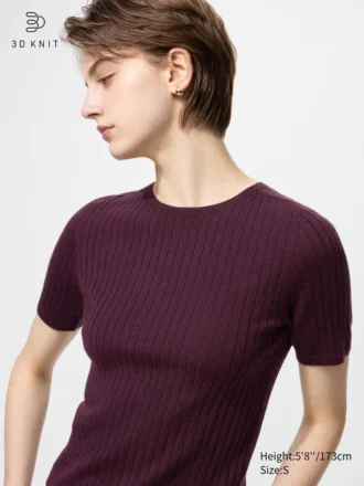 Maglione da donna 3D Knit di lana merino | Maniche corte