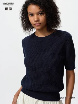 Maglione da donna a maniche corte in cotone con pantaloncini