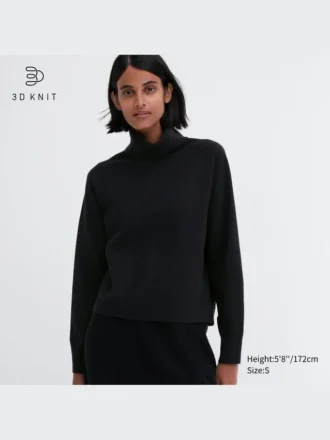 Maglione da donna a maniche lunghe in 3D Knit con Souffle Yarn
