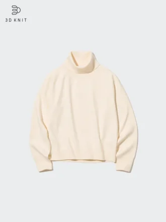 Maglione da donna a maniche lunghe in 3D Knit con Souffle Yarn