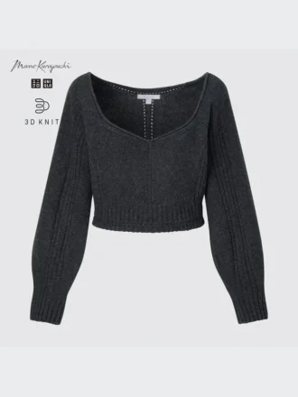 Maglione da donna a maniche lunghe in 3D Knit voluminoso