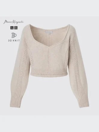 Maglione da donna a maniche lunghe in 3D Knit voluminoso