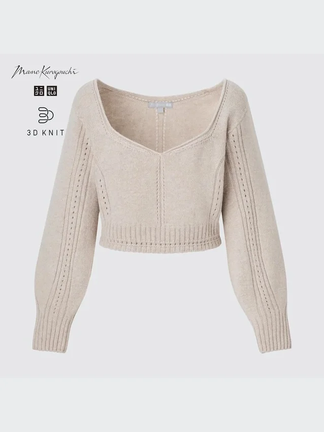 Maglione da donna a maniche lunghe in 3D Knit voluminoso Maglione da donna a maniche lunghe in 3D Knit voluminoso