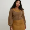 Maglione da donna a maniche lunghe in 3D Knit voluminoso Maglione da donna a maniche lunghe in 3D Knit voluminoso