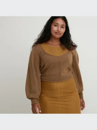 Maglione da donna a maniche lunghe in 3D Knit voluminoso