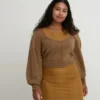 Maglione da donna a maniche lunghe in 3D Knit voluminoso Maglione da donna a maniche lunghe in 3D Knit voluminoso