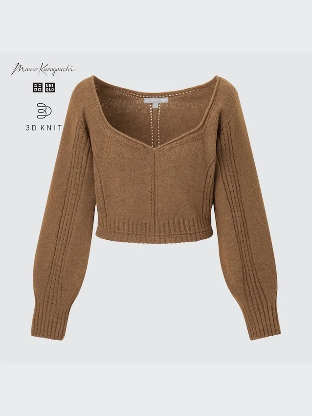 Maglione da donna a maniche lunghe in 3D Knit voluminoso Maglione da donna a maniche lunghe in 3D Knit voluminoso
