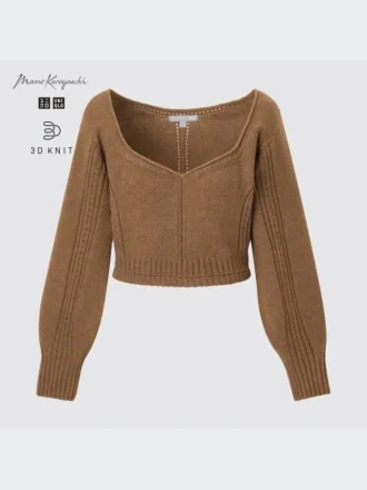 Maglione da donna a maniche lunghe in 3D Knit voluminoso