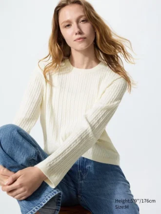 Maglione da donna con mini trecce
