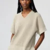 Maglione da donna con scollo a V | Maniche corte in pantaloncini