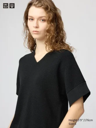 Maglione da donna con scollo a V | Maniche corte in pantaloncini