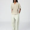 Maglione da donna con scollo a V | Maniche corte in pantaloncini