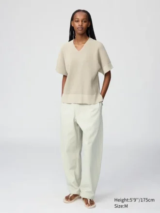 Maglione da donna con scollo a V | Maniche corte in pantaloncini