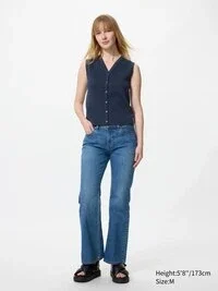 Maglione da donna con scollo a V smerlato | Senza maniche