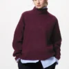 Maglione da donna in filato Souffle Yarn | Collo alto Maglione da donna in filato Souffle Yarn | Collo alto