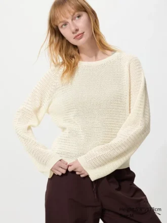 Maglione da donna in maglia 3D Knit a rete
